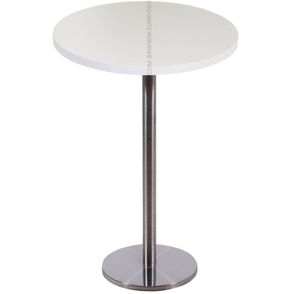 Mesa Bistro Georgia 70 cm Tampo Branco Redondo Base Inox -37638