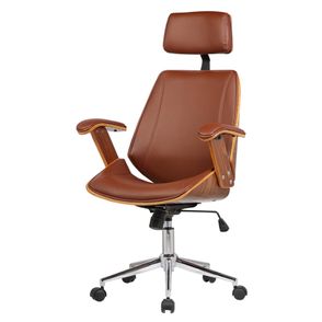 Cadeira Office Lisboa PU Marrom Base Cromada - 37774