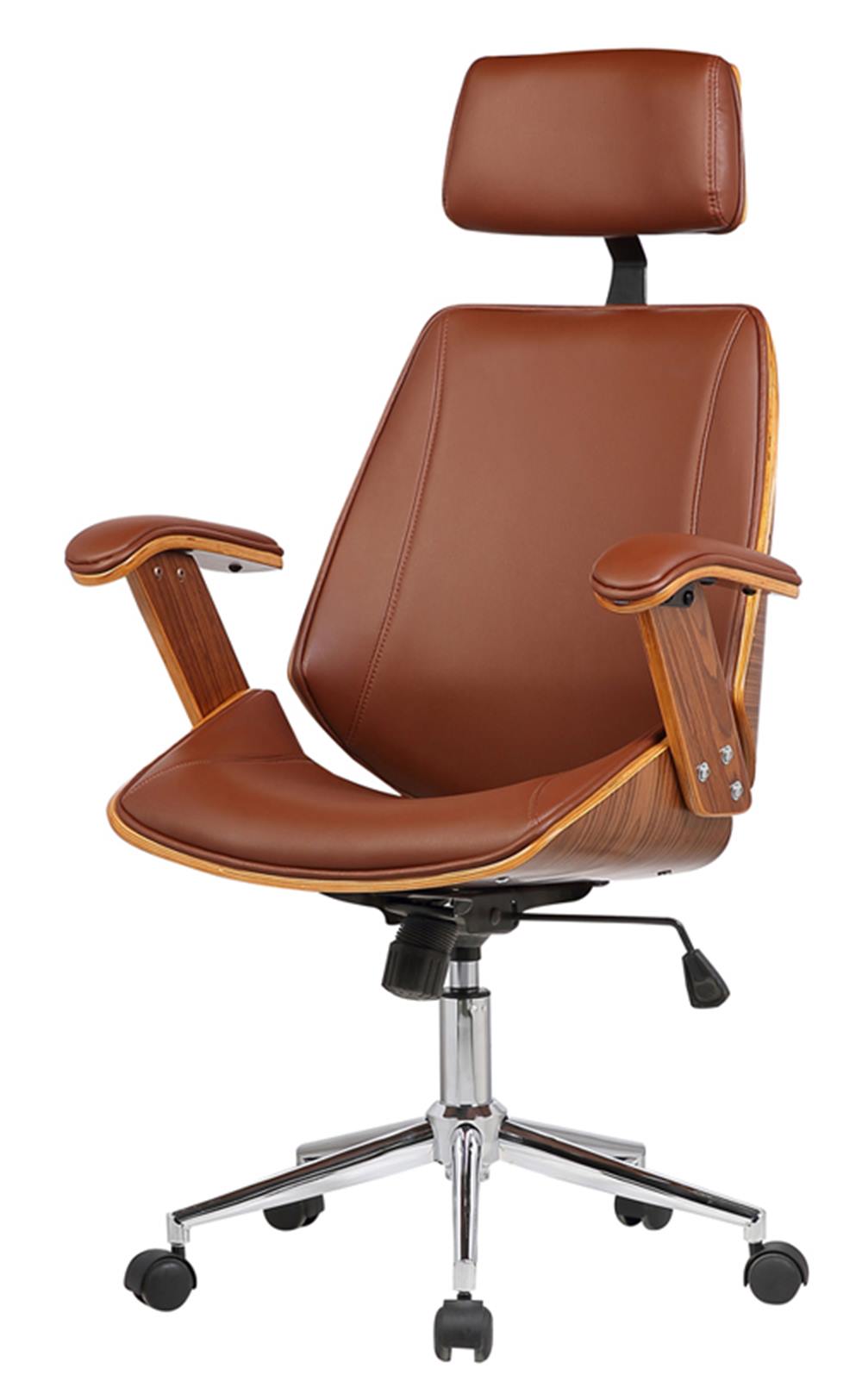 Cadeira-Office-Lisboa-PU-Marrom-Base-Cromada-