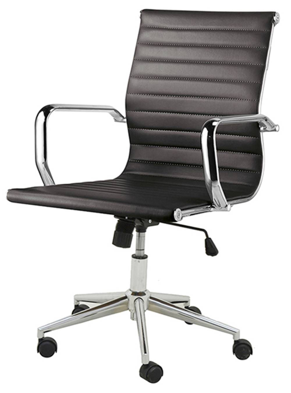 Cadeira-Sevilha-Eames-Baixa-Cromada-PU-Preta-