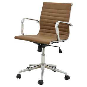 Cadeira Sevilha Eames Baixa Cromada PU Marrom Escuro - 37792