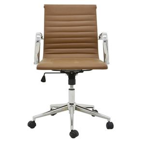 Cadeira Sevilha Eames Baixa Cromada PU Marrom Escuro - 37792