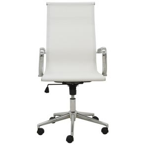 Cadeira Sevilha Eames Alta Cromada Tela Branca - 38041