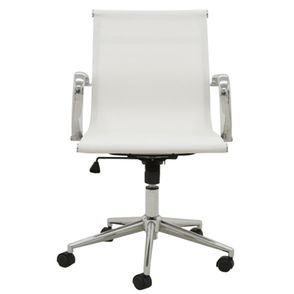 Cadeira Sevilha Eames Baixa Cromada Tela Branca - 38049