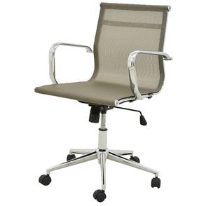 Cadeira Sevilha Eames Baixa Cromada Tela Dourada - 38051