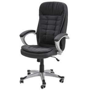 Poltrona Mega Comfort Estofada PU Preto Base Nylon - 38200