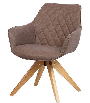 Cadeira Emanoela PU Vintage Cafe Base Madeira - 38215