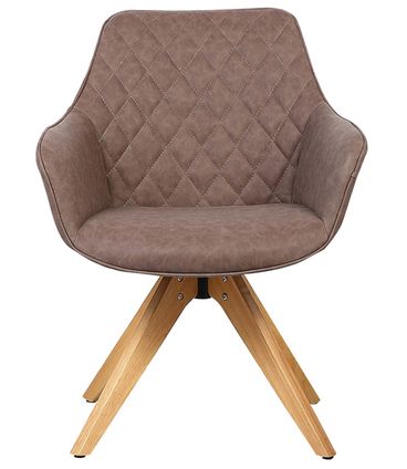 Cadeira Emanoela PU Vintage Cafe Base Madeira - 38215