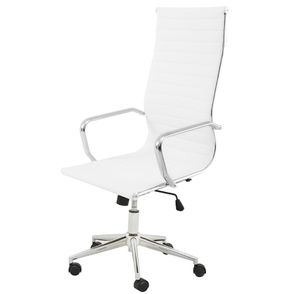 Cadeira Sevilha Eames Alta PU Branco Base Cromada - 6752