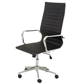 Cadeira Sevilha Eames Alta PU Preto Base Cromada - 6866