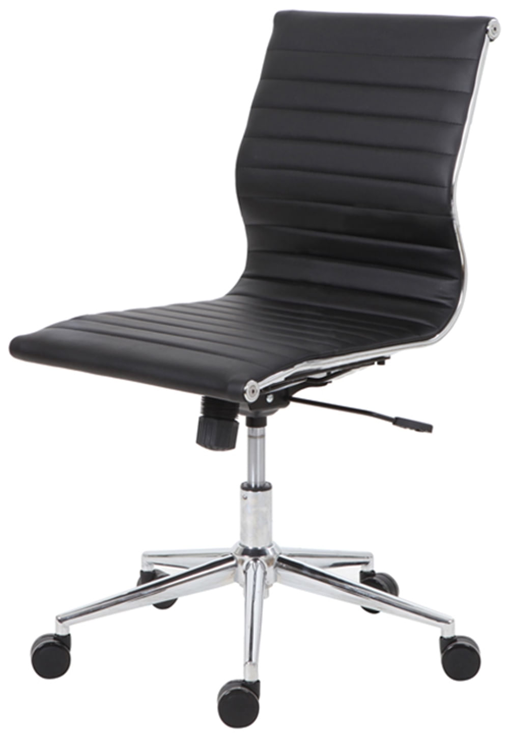 Cadeira-Sevilha-Eames-Sem-Braco-PU-Preto-Base-Cromada