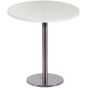 Mesa Georgia 60 cm Tampo Branco Redondo Base Inox - 38401