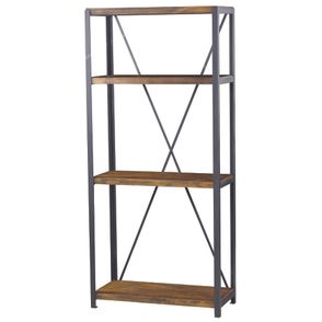 Estante Houston Madeira Rustic Brown Estrutura em Grafite 179cm  -38373