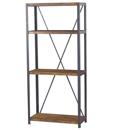 Estante Houston Madeira Rustic Brown Estrutura em Grafite 179cm  -38373