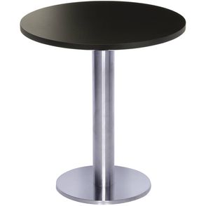 Mesa Georgia 70 cm Tampo Preto Redondo Base Big em Inox - 38490