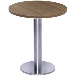 Mesa Georgia 70 cm Tampo Imbuia Redondo Base Big em Inox - 38492