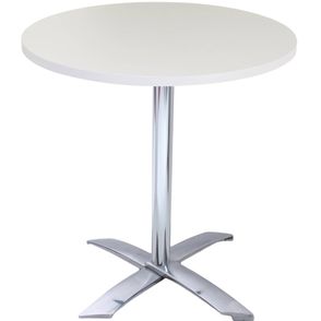 Mesa Nevada 70 cm Tampo Branco Redondo Base Aluminio - 38519
