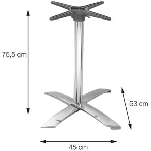 Mesa Nevada 80 cm Tampo Imbuia Redondo Base Aluminio - 38525