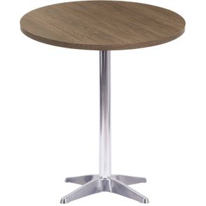 Mesa Nebraska 60 cm Tampo Imbuia Redondo Base em Aluminio  - 37667