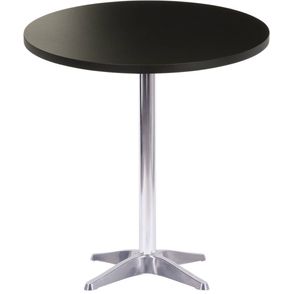 Mesa Nebraska 80cm Tampo Preto Redondo Base em Aluminio - 37674