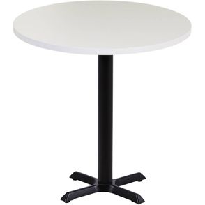 Mesa Virginia 70 cm Tampo Branco Redondo Base Ferro Pintado Preto - 38550