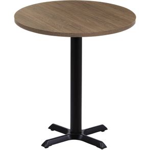 Base Virginia Ferro Pintado Preto com Tampo Redondo de 80 cm Imbuia - 38556