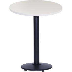 Mesa Luisiana 60 cm Tampo Branco Redonda Base Ferro Pintado Preto - 38557