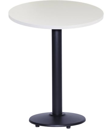 Mesa Luisiana 60 cm Tampo Branco Redonda Base Ferro Pintado Preto - 38557
