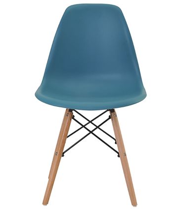 Cadeira Eames Eiffel Polipropileno Verde Petróleo Base Madeira - 34291