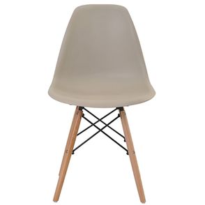 Cadeira Eames Eiffel Polipropileno Nude Base Madeira - 31627