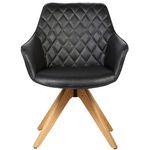 CadeiraEmanoelaPUVintagePretoBaseMadeira