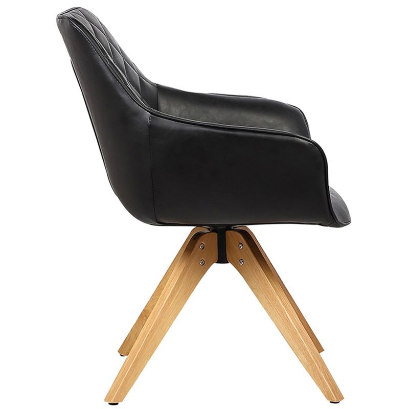 CadeiraEmanoelaPUVintagePretoBaseMadeira