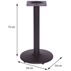Mesa Luisiana 70 cm Tampo Preto Redonda Base Ferro Pintado Preto - 38562