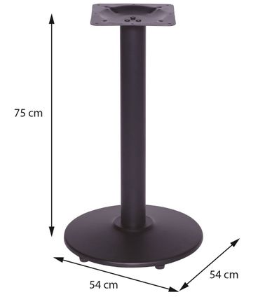 Mesa Luisiana 70 cm Tampo Branco Redonda Base Ferro Pintado Preto - 38561