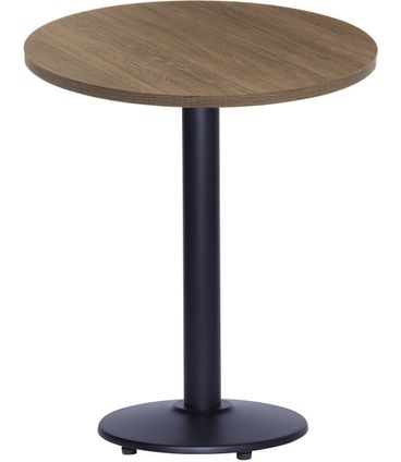 Mesa Luisiana 70 cm Tampo Imbuia Redonda Base Ferro Pintado Preto - 38563