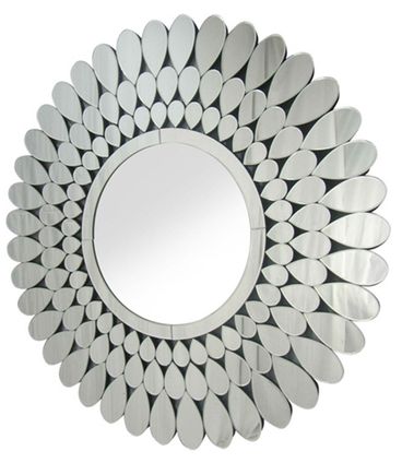 Espelho Veneziano Redondo Petalas Cor Prata - 35452