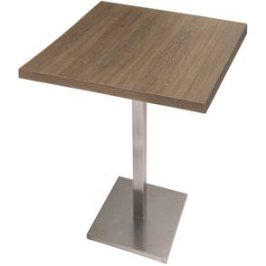 Mesa Colorado 70 cm Tampo Quadrado Imbuia Base Inox - 30487