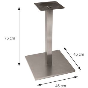 Mesa Colorado 80 cm Tampo Quadrado Branco Base Inox - 31655