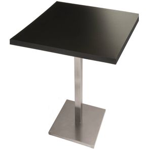 Base Colorado Inox com Tampo Quadrado Preto de 80 cm - 38700