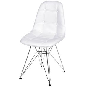 Cadeira Eames Botone Branca Base Cromada - 39064
