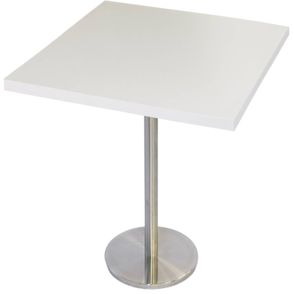 Mesa Georgia 70 cm Tampo Branco Quadrado Base Inox - 39103