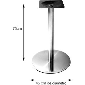 Mesa Georgia 70 cm Tampo Branco Quadrado Base Inox - 39103