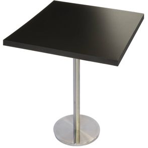Mesa Georgia 70 cm Tampo Preto Quadrado Base Inox - 39104