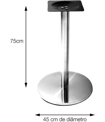 Mesa Georgia 70 cm Tampo Imbuia Quadrado Base Inox - 39114