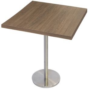 Mesa Georgia 80 cm Tampo Imbuia Quadrado Base Inox - 39109