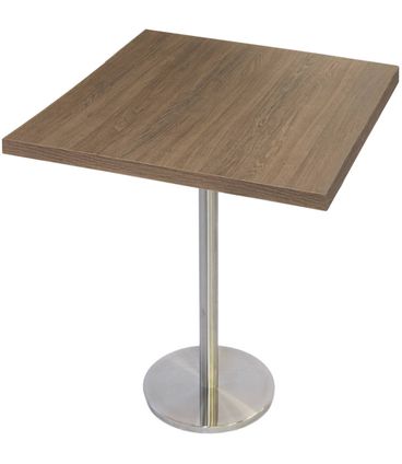 Mesa Georgia 80 cm Tampo Imbuia Quadrado Base Inox - 39109