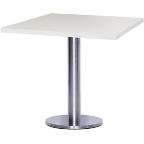 Mesa Georgia 60 cm Tampo Branco Quadrado Base Big em Inox - 39133