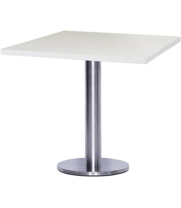 Mesa Georgia 60 cm Tampo Branco Quadrado Base Big em Inox - 39133
