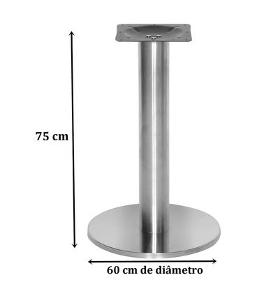 Mesa Georgia 60 cm Tampo Branco Quadrado Base Big em Inox - 39133