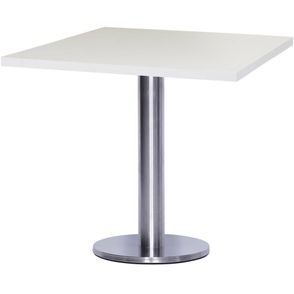 Mesa Georgia 70 cm Tampo Branco Quadrado Base Big em Inox - 39136